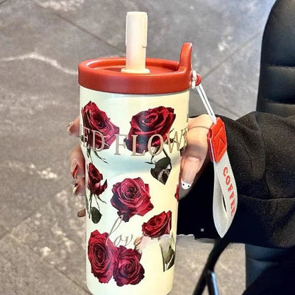 High Value Steel Insulated Rose Series Sipper Bottle