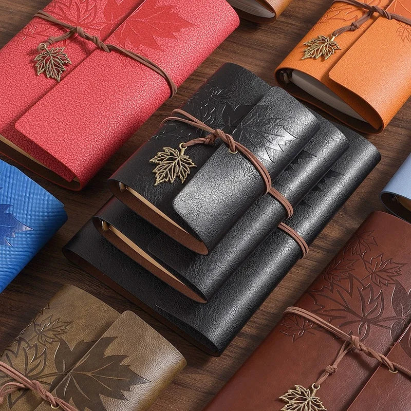Maple Leaf Embossed Vintage Leather Journal
