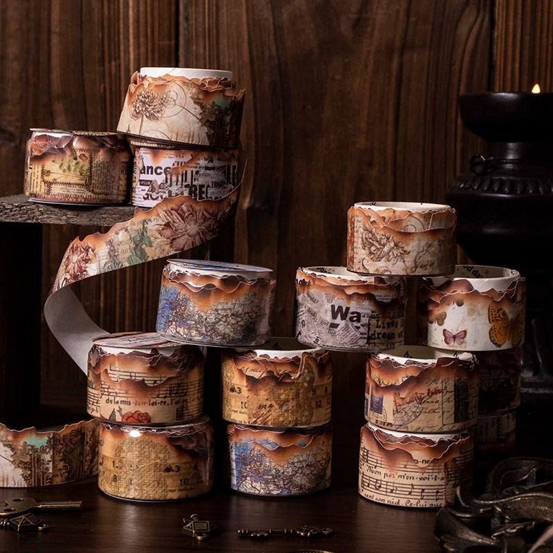 Retro Burnt Corners Washi Sticker Tape