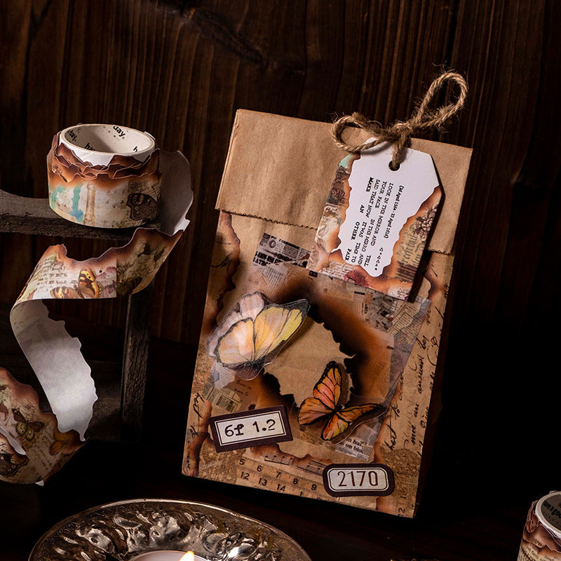 Retro Burnt Corners Washi Sticker Tape