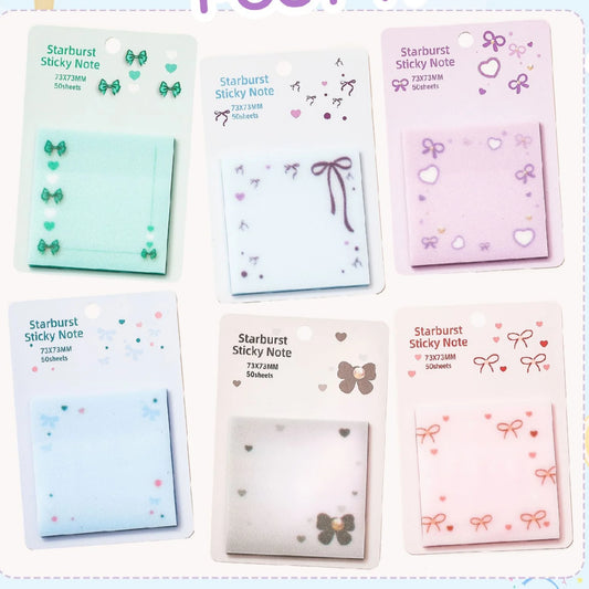 Pastel Starburst Sticky Notes