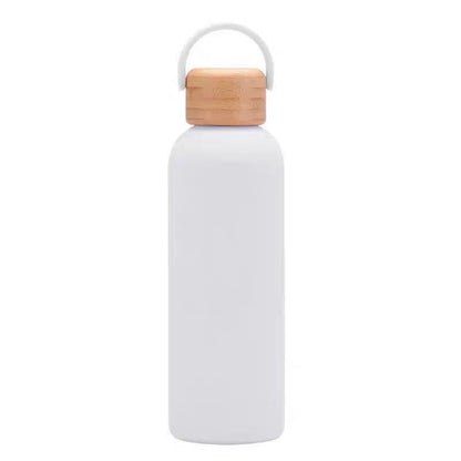 Color Coated Steel Thermos Bottle with Bamboo Lid