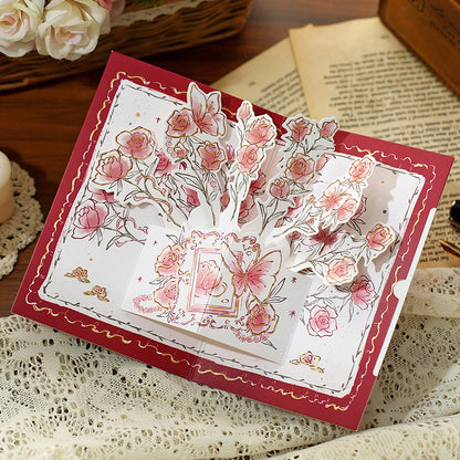 3D Rose Greeting Cards
