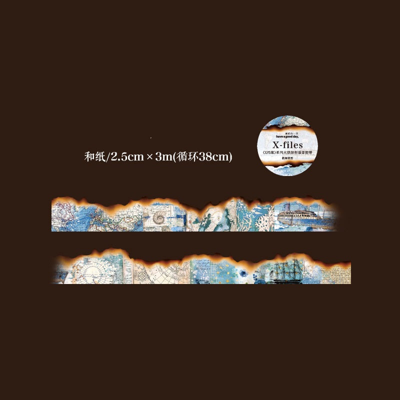 Retro Burnt Corners Washi Sticker Tape