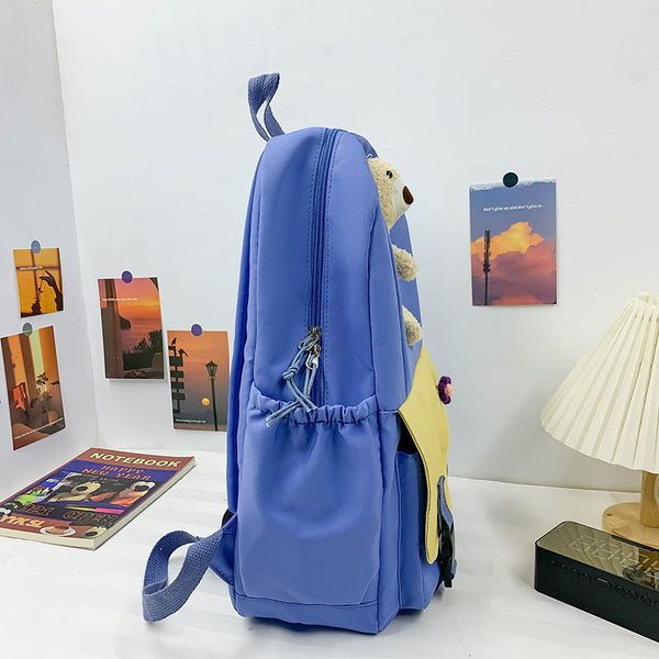Bear Fashion Front Pocket With Buckles Backpack bag