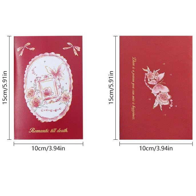 3D Rose Greeting Cards