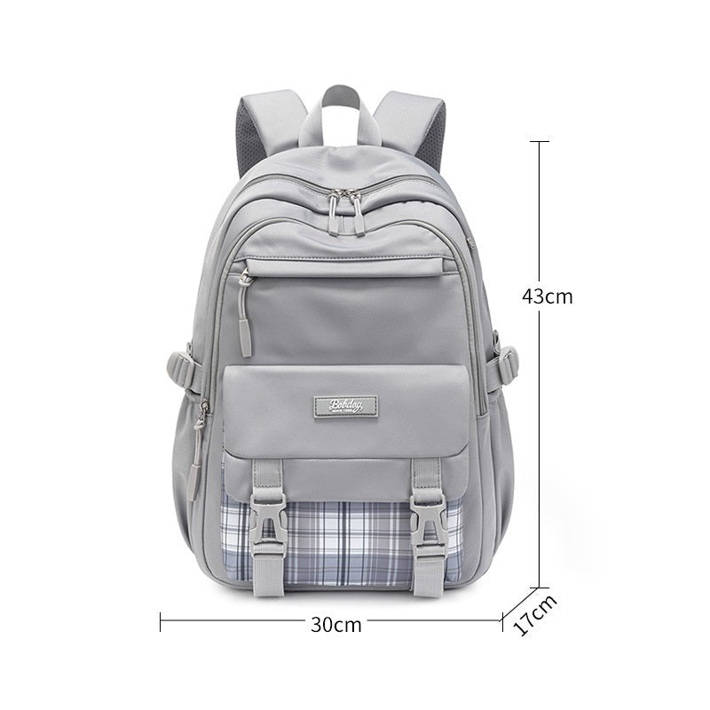 Multiple Compartments Checked Buckle Bag