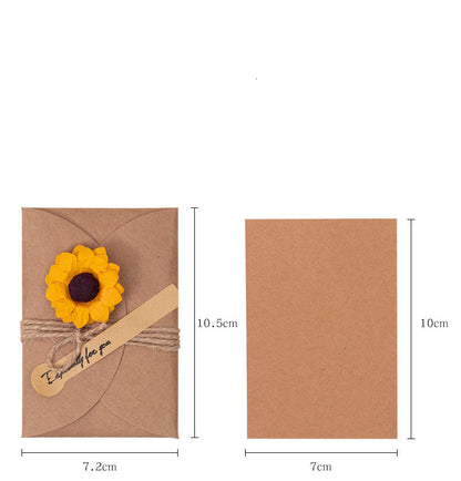 Vintage Kraft Paper Dried Flower Greeting Card