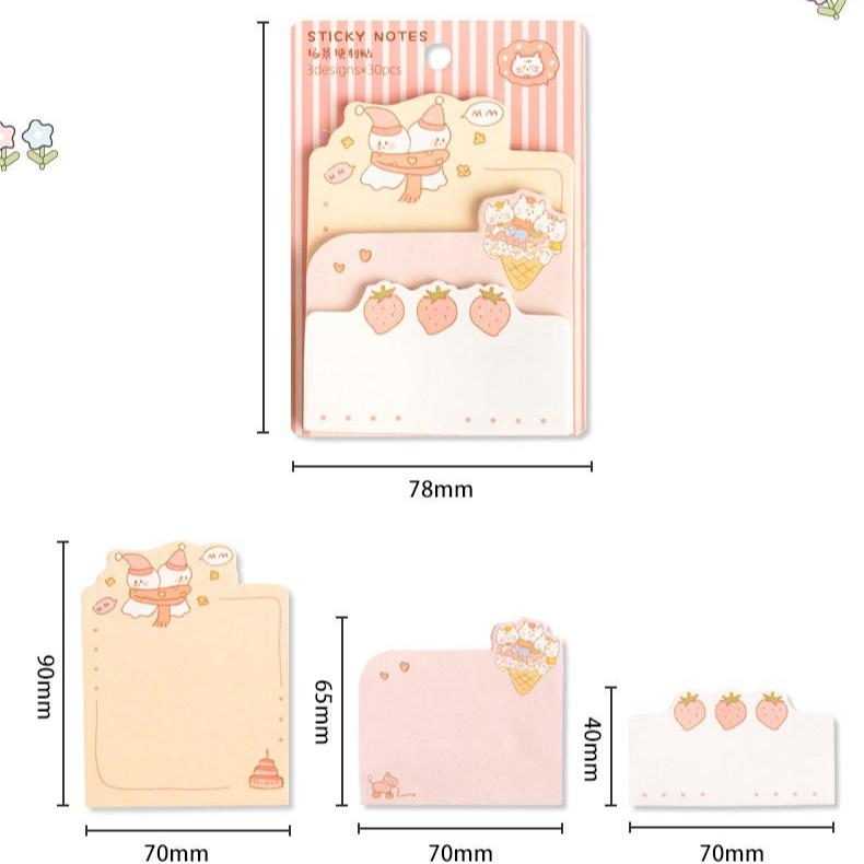 Cute Rabbit Series Sticky Notes - Set of 4