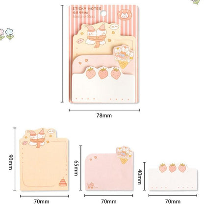 Cute Rabbit Series Sticky Notes - Set of 4