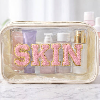 Embroidered Toiletry and Makeup Pouch