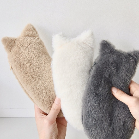 Stuffed Cat Plush Cat Shape Pencil Case