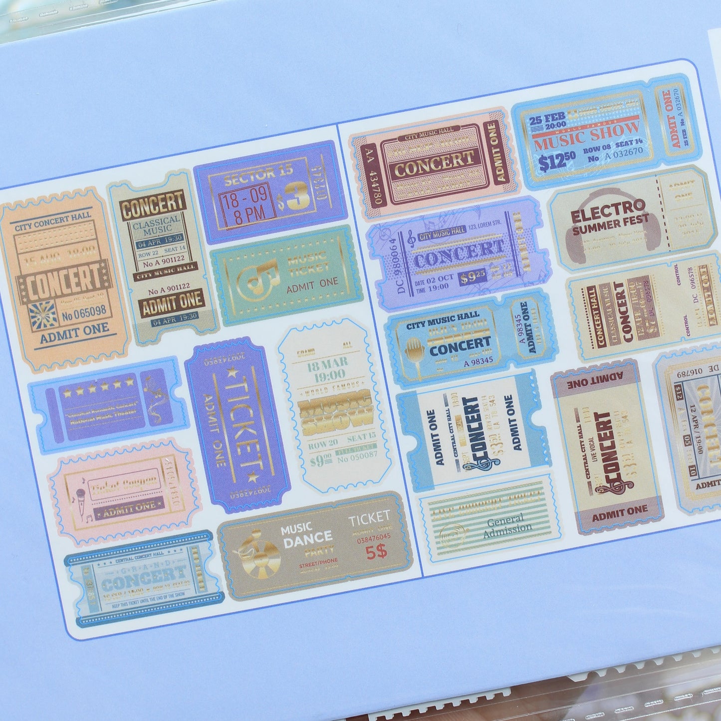 Ticket Collection Stamp Style Stickers