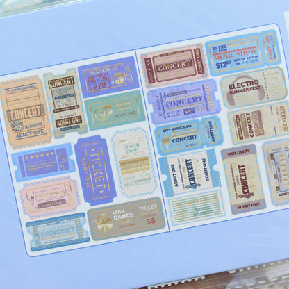 Ticket Collection Stamp Style Stickers