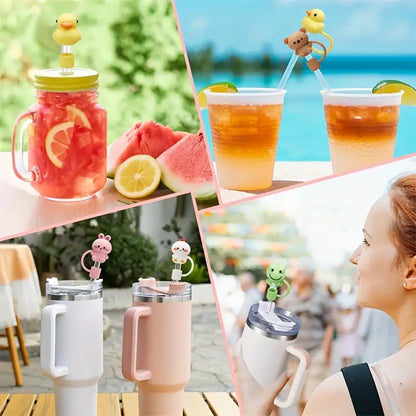 Cute Animal Shaped Silicon Straw Dust Cover