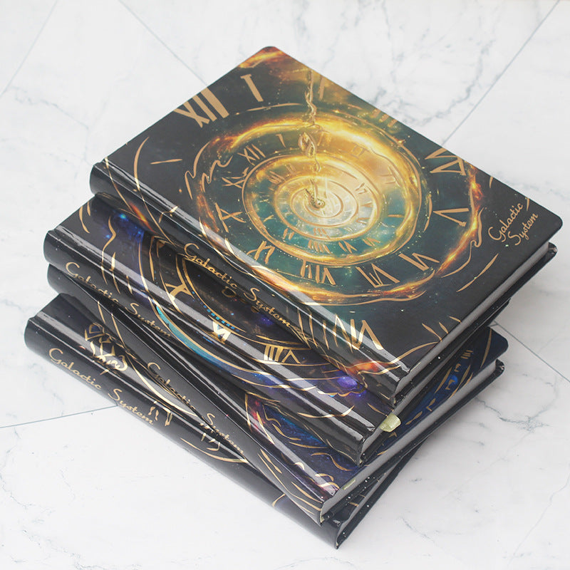 Cosmic Clock Retro Hardcover Journal