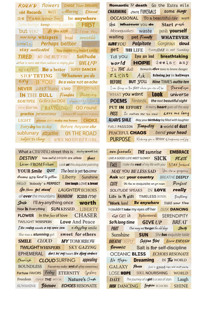 Retro English Text Stickers