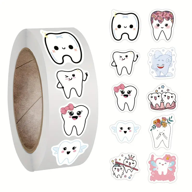 Dental & Teeth Stickers Roll