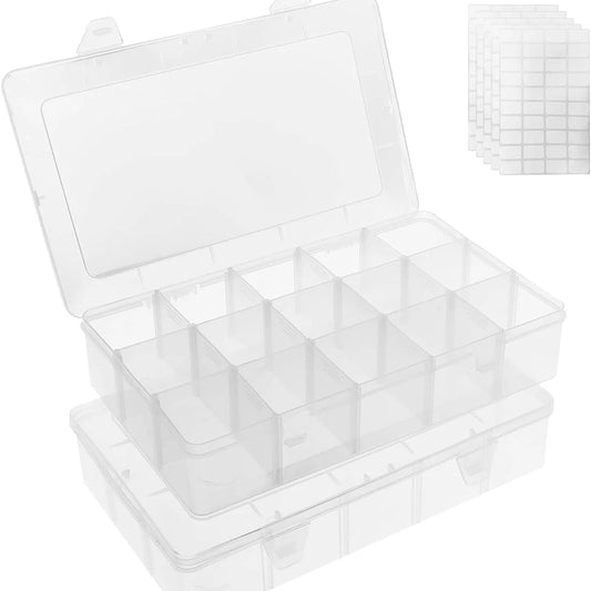 15 Grids Clear Plastic Organizer Box