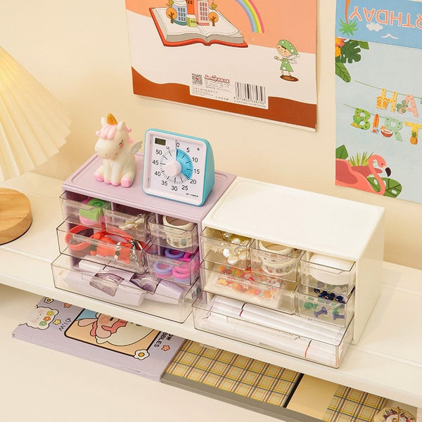 6-grid Mini Desktop Drawer Storage Box
