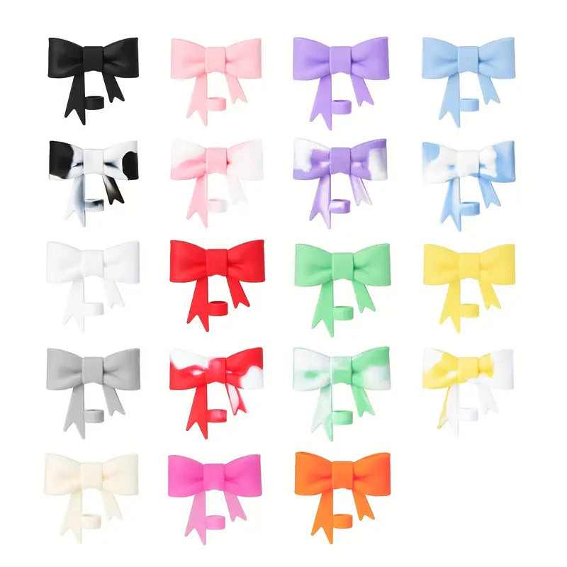 Collection of colorful bows on a white background