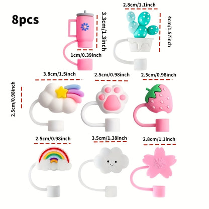 Assorted Silicon Straw Dust Cover