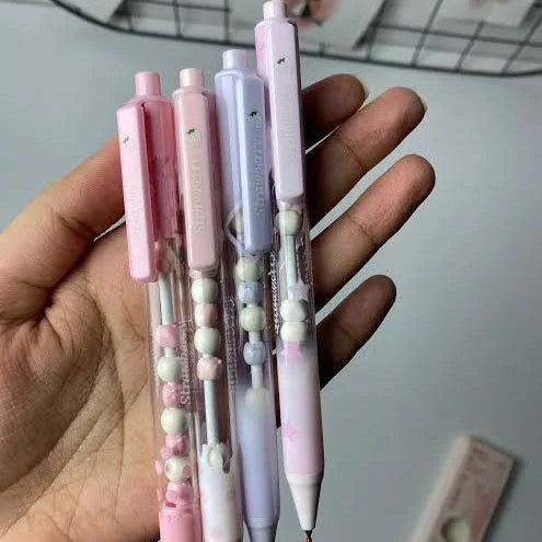 Beads Filled Gel Pen - Set of Four