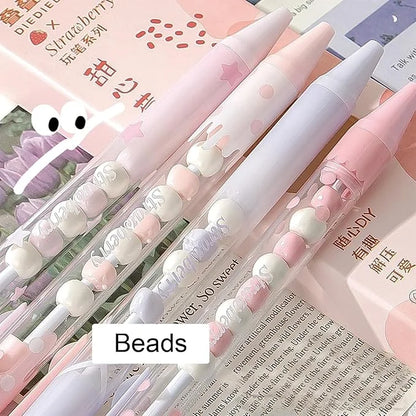 Beads Filled Gel Pen - Set of Four