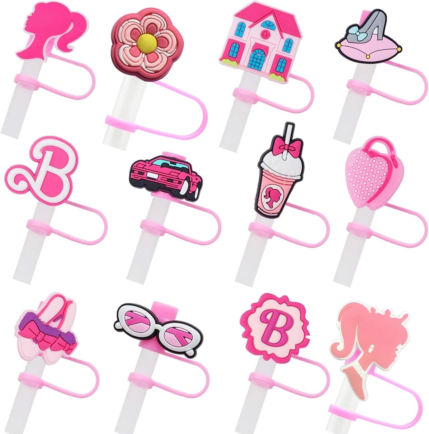 Cute pink Straw Tip Covers For Tumbler