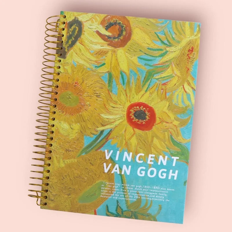 Sun Flower By Vincent Van Gogh Coil Register Notebook