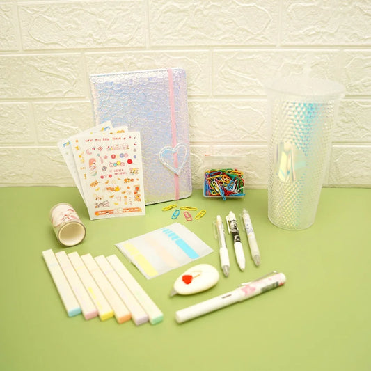 Silver Spark Stationery With Plastic Cup