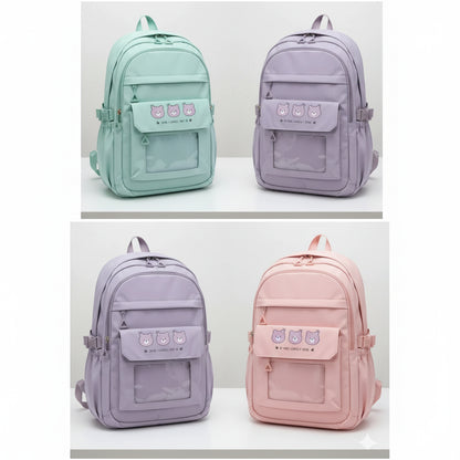 Triple Bear Pastel Kawaii Backpack