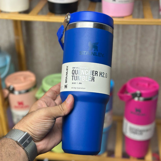 Ice Flow Handheld Tumbler With Flip Straw  - Navy Blue