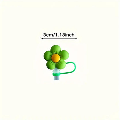 Sunflower Shapes Silicon Straw Dust Cover