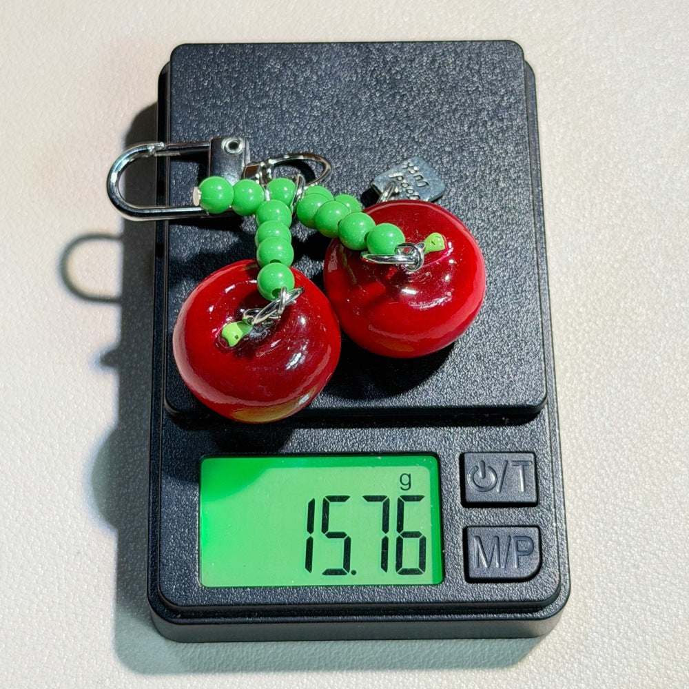 Cute Beaded Cherry Pendant, Girly Phone Chain, Bag Charm