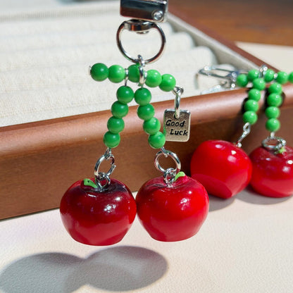 Cute Beaded Cherry Pendant, Girly Phone Chain, Bag Charm