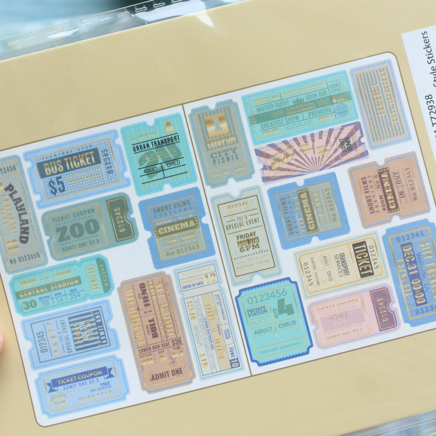 Ticket Collection Stamp Style Stickers