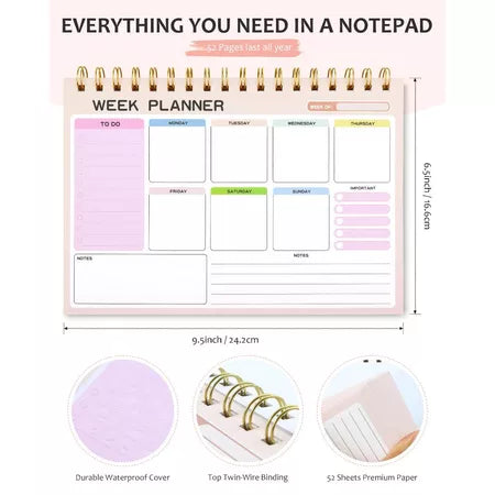 PP Coil Weekly Planner and Notepad