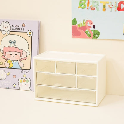 6-grid Mini Desktop Drawer Storage Box