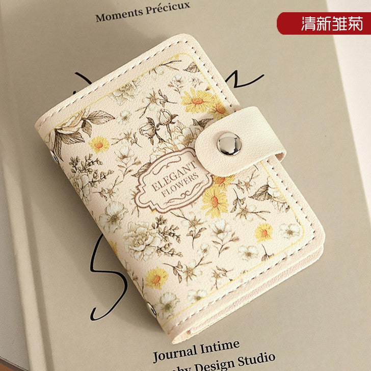 Floral Oil Painting Card Holder