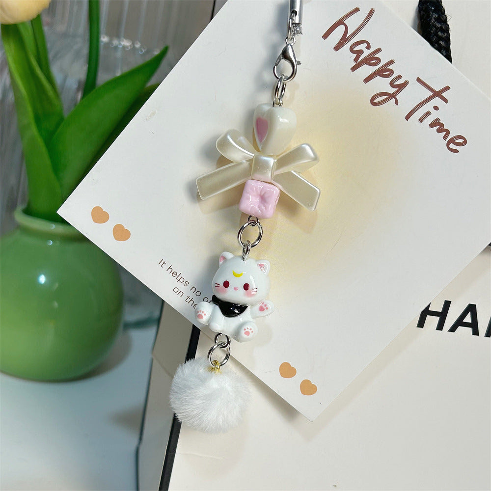 Hello Kitty Fur Ball Beaded Pendant
