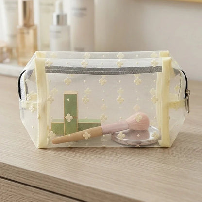 Embroidered Mesh Multi Use Storage Pouch