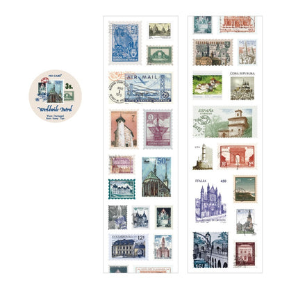 Post Office Series Retro Stamp Stickers Roll