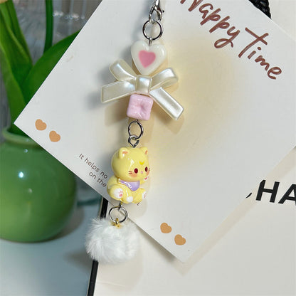 Hello Kitty Fur Ball Beaded Pendant
