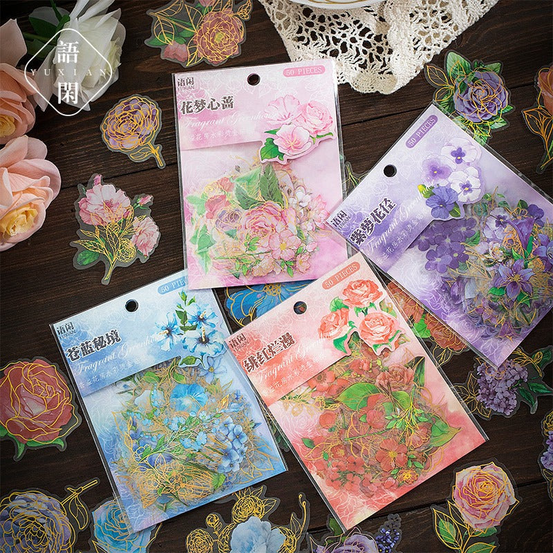 Flowers room series PET Stickers Pack