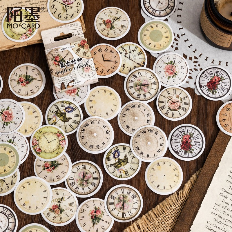 Retro Clocks Stickers Box