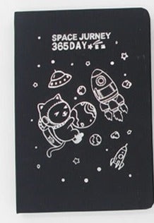 Starry Sky Black Cover Page Graffiti Notebook Journal