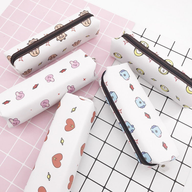BTS BT21 Pu Leather Pencil Case Pouch
