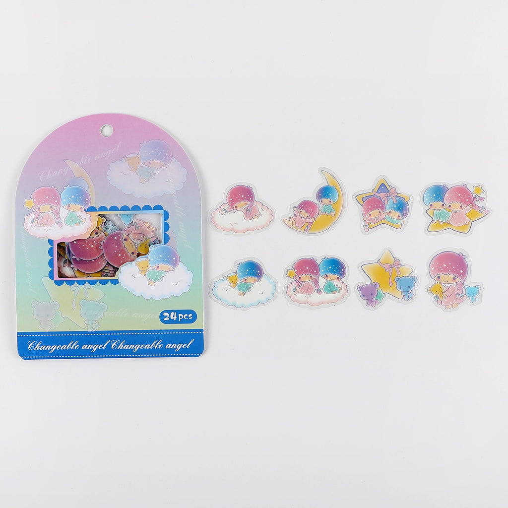 Cartoon Characters Multi Colored Stickers
