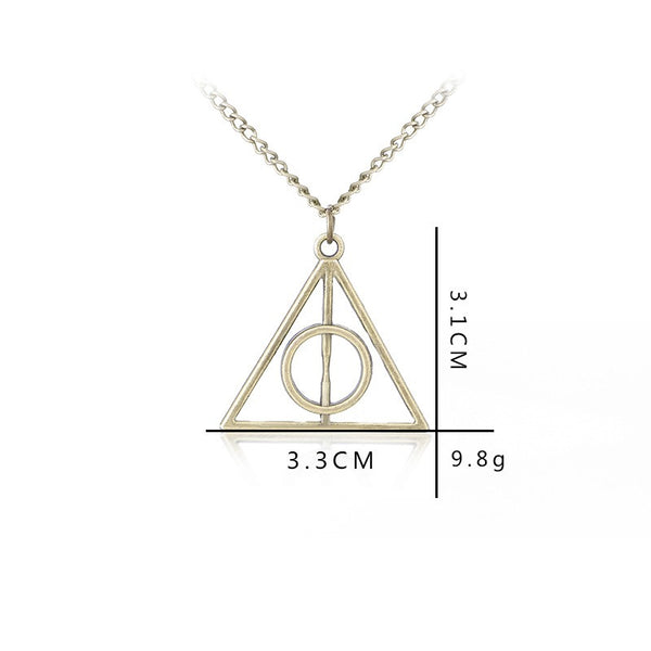 Harry Potter Luna, Deathly Hallows, triangle pendant Necklace